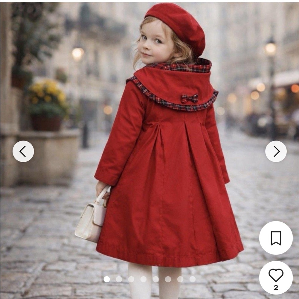 Vintage Rothschild Red Plaid Girl's Coat